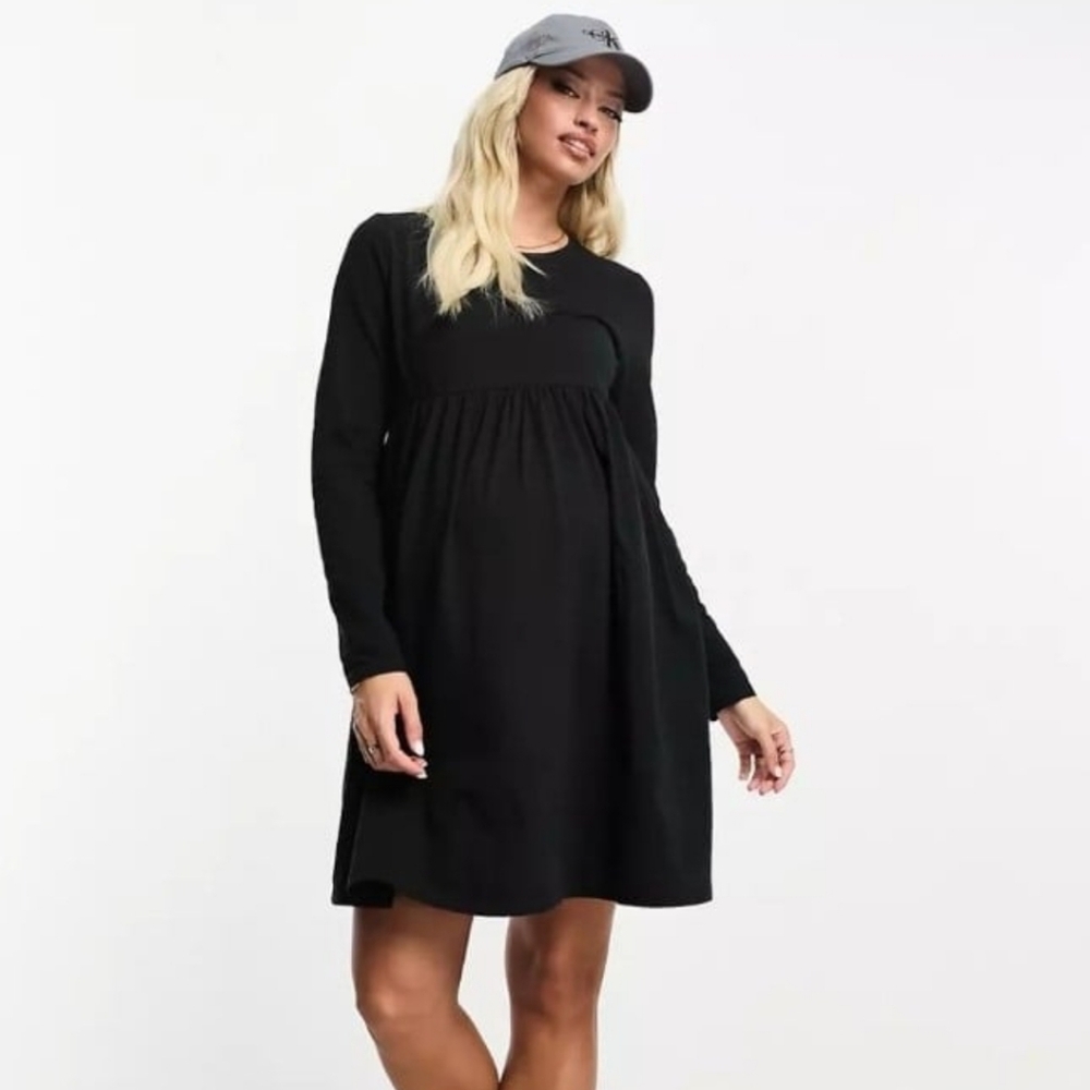 Threadbare asos maternity dress black nwt